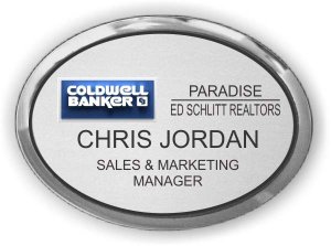 (image for) Coldwell Banker Paradise Ed Schlitt Executive Oval Silver Badge - (3d Logo)