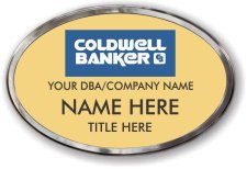 (image for) Coldwell Banker Oval Gold Prestige Badge, Polished Silver Frame