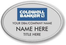 (image for) Coldwell Banker Oval Silver Prestige Badge with Pebbled Silver Frame