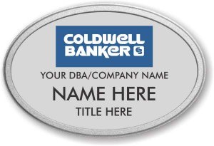 (image for) Coldwell Banker Oval Silver Prestige Badge with Pebbled Silver Frame