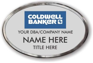 (image for) Coldwell Banker Oval Silver Prestige Badge, Polished Silver Frame