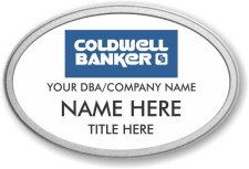 (image for) Coldwell Banker Oval White Prestige Badge with Pebbled Silver Frame