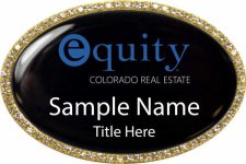 (image for) Equity Real Estate Oval Bling Gold Badge with Black Insert