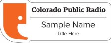 (image for) Colorado Public Radio Shaped White Name Badge