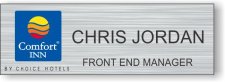 (image for) Comfort Inn 1" x 3" Brushed Nickel Badge