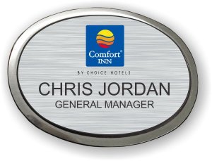 (image for) Comfort Inn Executive Oval Brushed Nickel Badge