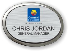 (image for) Comfort Inn & Suites Executive Oval Brushed Nickel Badge