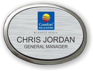 (image for) Comfort Inn & Suites Executive Oval Brushed Nickel Badge