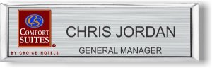 (image for) Comfort Suites Small Executive Brushed Nickel Badge