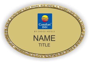 (image for) Comfort Inn Oval Gold Bling Badge