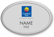 (image for) Comfort Inn Oval Silver Pebbled Frame Prestige Badge