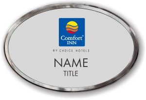 (image for) Comfort Inn Oval Silver Polished Frame Prestige Badge