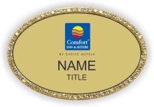 (image for) Comfort Inn & Suites Oval Gold Bling Badge