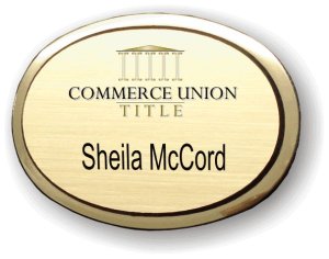 (image for) Commerce Union Title Gold Oval Executive Badge