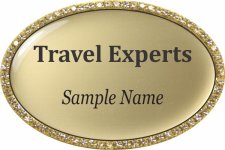 (image for) Travel Experts Oval Bling Gold badge