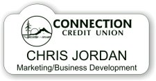 (image for) Connection Credit Union White Shaped Badge