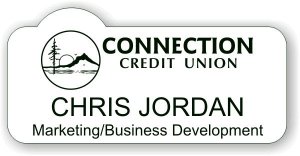 (image for) Connection Credit Union White Shaped Badge