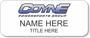 (image for) COYNE POWERSPORTS Standard White Name Badge