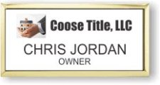 (image for) Coose Title Executive White Gold Framed Badge