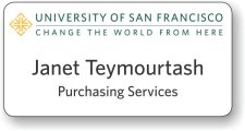 (image for) University of San Francisco 2 Color Logo White Badge
