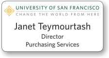 (image for) University of San Francisco 3 Color Logo White Badge