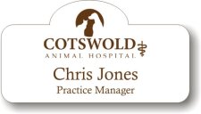 (image for) Cotswold Animal Hospital Shaped White Badge