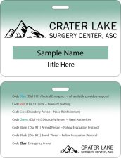 (image for) Crater Lake Surgery Center ID Horizontal Double Sided badge