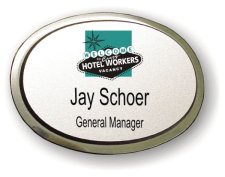 (image for) Crazy Hotel Workers Oval Silver Executive Badge