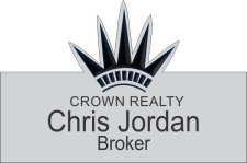 (image for) Crown Realty Silver Shaped Badge (Black Logo)