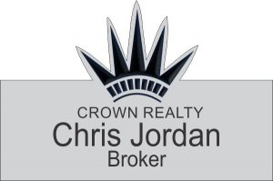 (image for) Crown Realty Silver Shaped Badge (Black Logo)