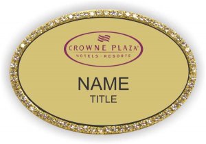 (image for) Crowne Plaza Logo A Gold Oval Bling Badge