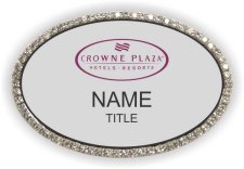 (image for) Crowne Plaza Logo A Silver Oval Bling Badge