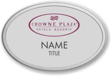 (image for) Crowne Plaza Logo A Silver Oval Pebbled Frame Prestige Badge