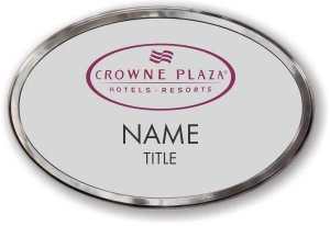 (image for) Crowne Plaza Logo A Silver Oval Polished Frame Prestige Badge