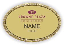 (image for) Crowne Plaza Logo B Gold Oval Bling Badge