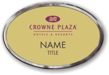 (image for) Crowne Plaza Logo B Gold Oval Polished Frame Prestige Badge