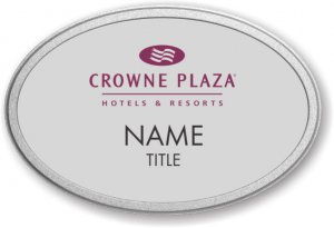 (image for) Crowne Plaza Logo B Silver Oval Pebbled Frame Prestige Badge