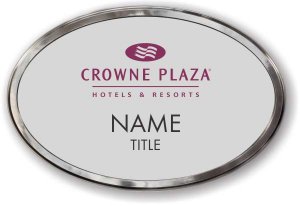 (image for) Crowne Plaza Logo B Silver Oval Polished Frame Prestige Badge