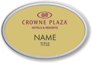 (image for) Crowne Plaza Logo C Gold Oval Pebbled Frame Prestige Badge