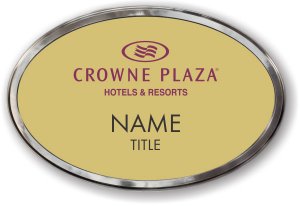 (image for) Crowne Plaza Logo C Gold Oval Polished Frame Prestige Badge