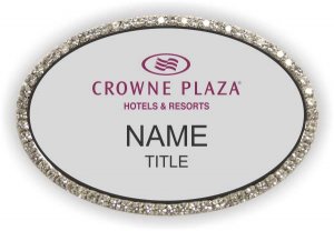 (image for) Crowne Plaza Logo C Silver Oval Bling Badge