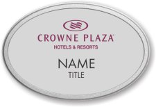 (image for) Crowne Plaza Logo C Silver Oval Pebbled Frame Prestige Badge