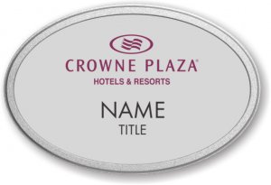 (image for) Crowne Plaza Logo C Silver Oval Pebbled Frame Prestige Badge