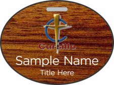(image for) Cursillo Large Oval Bloodwood badge
