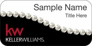 (image for) Keller Williams KW White/Black Swoosh Badge w/White Jewels