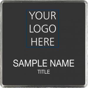 (image for) Custom Logo Silver Square Executive Black Badge