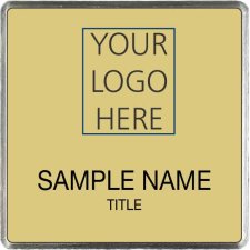 (image for) Custom Logo Silver Square Executive Gold Badge