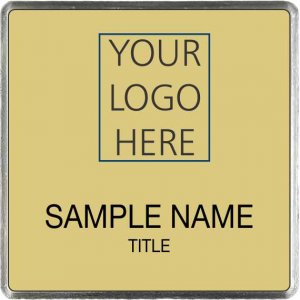 (image for) Custom Logo Silver Square Executive Gold Badge