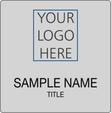 (image for) Custom Logo Silver Square Badge