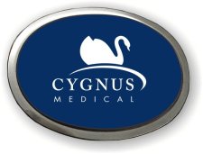 (image for) Cygnus Medical Blue Logo Only Oval Silver Executive